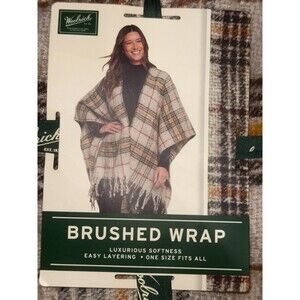 Woolrich Cozy Blanket Wrap Luxe Softness Fringe Detail One Size Fits All